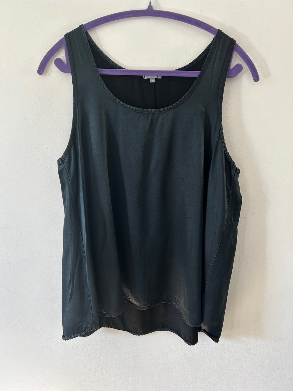 Pj Harlow Camisole Laura Scoop Neck Black Silk/Blend Lagenlook Romantic Tank Top